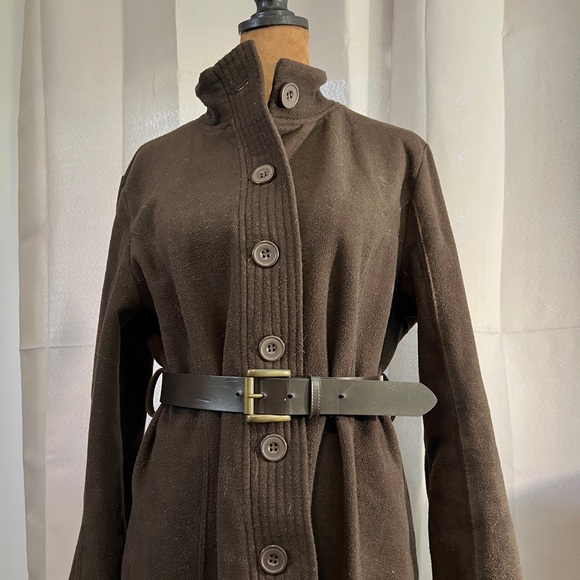 Carole Little Dark Brown Trench Coat - Picture 2 of 9